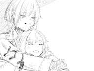 artist:hoffun_2 character:maia_(blue_archive) character:subaru_(blue_archive) halo in-series_category:arius_satellite_school in-series_category:nicomedia_troop monochrome series:blue_archive // 1189x905 // 158KB