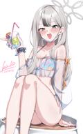alternate_outfit artist:esto_0079 character:konoka_(blue_archive) face_mask flushed_face grey_eyes grey_hair halo in-series_category:public_peace_bureau in-series_category:valkyrie_police_school long_hair series:blue_archive swimsuit // 499x799 // 440KB