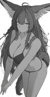 animal_ears artist:yamori character:vulpisfoglia_(arknights) fox_ears fox_girl in-series_category:siracusa in-series_category:vulpo monochrome series:arknights swimsuit // 2107x4096 // 483KB