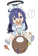 age_regression artist:momomatang character:doodle_sensei_(blue_archive) character:sensei_(blue_archive) character:yuuka_(blue_archive) character:yuuka_(pajama)_(blue_archive) hair_bow halo in-series_category:millenium_science_school in-series_category:seminar long_hair mechanical_halo pajamas purple_eyes purple_hair series:blue_archive // 755x1115 // 96KB