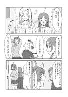 artist:shabell character:hanami_ume_(gakuen_idolmaster) character:kuramoto_china_(gakuen_idolmaster) character:producer_(idolmaster) character:shinosawa_hiro_(gakuen_idolmaster) comic hair_accessories hair_bun japanese_text long_hair monochrome series:gakuen_idolmaster series:idolmaster short_hair sweater // 2508x3541 // 324KB