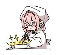 alternate_outfit artist:syoya character:tsukushiro_yanagi_(zenless_zone_zero) chibi in-series_category:hollow_special_operations_section_6 pink_eyes pink_hair series:zenless_zone_zero // 715x673 // 185KB