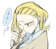 artist:yuuichi_katou blonde_hair character:anjou_anna ear_piercings japanese_text meta:source_request series:yancha_gyaru_no_anjou-san yellow_eyes // 2048x1796 // 426KB