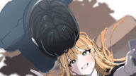 artist:kasasagi beauty_mark character:producer_(idolmaster) character:shiun_sumika_(gakuen_idolmaster) flushed_face green_eyes gyaru long_hair orange_hair series:gakuen_idolmaster series:idolmaster // 1280x720 // 110KB