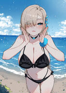alternate_outfit artist:ananda_name beauty_mark blonde_hair blue_eyes character:asuna_(blue_archive) hair_covering_eye halo in-series_category:cleaning_&_clearing in-series_category:millenium_science_school long_hair series:blue_archive swimsuit // 3035x4299 // 15MB