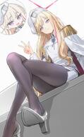 artist:drive_shot blonde_hair character:general_student_council_president_(temporary)_(blue_archive) chibi halo in-series_category:general_student_council long_hair purple_eyes series:blue_archive v // 1239x2000 // 228KB