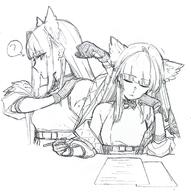 artist:senpuki bird_girl character:perlica head_wings in-series_category:liberi long_hair monochrome series:arknights series:arknights:_endfield // 2042x2048 // 483KB
