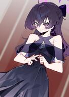 artist:its2h35 character:haruka_(blue_archive) character:haruka_(dress)_(blue_archive) dress flushed_face hair_bow halo in-series_category:gehenna_academy in-series_category:problem_solver_68 long_hair purple_eyes purple_hair series:blue_archive // 2893x4092 // 2.4MB