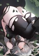 artist:mocomomomo character:tomimi_(arknights) crocodile_girl grey_hair in-series_category:archosauria in-series_category:sargon pointed_ears series:arknights short_hair torn_clothing torn_stockings yellow_eyes // 2828x4000 // 637KB
