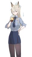 animal_ears artist:o-ame blonde_hair blue_eyes character:kanna_(blue_archive) dog_ears dog_girl hair_covering_eye halo in-series_category:public_peace_bureau in-series_category:valkyrie_police_school long_hair series:blue_archive sharp_teeth // 1284x2300 // 183KB