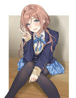 artist:hame_dragon blue_eyes brown_hair character:himesaki_rinami_(gakuen_idolmaster) hair_bun long_hair series:gakuen_idolmaster series:idolmaster sweater v // 809x1036 // 125KB
