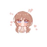 artist:ksn-yakisoba blue_eyes brown_hair casual_clothes character:himesaki_rinami_(gakuen_idolmaster) chibi long_hair series:gakuen_idolmaster series:idolmaster // 2048x2048 // 77KB
