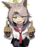 animal_ears artist:ruppu brown_hair character:otogi_(blue_archive) fox_ears fox_girl green_eyes halo in-series_category:fox_squad in-series_category:SRT_special_academy midriff series:blue_archive spats // 4666x6000 // 5.1MB