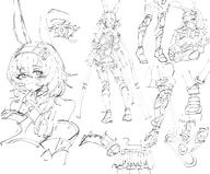animal_ears artist:shino_duka character:avywenna in-series_category:cautus meta:character_sheet monochrome rabbit_ears rabbit_girl series:arknights:_endfield short_hair // 4096x3400 // 1.1MB