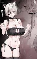 artist:bisyo_oji cat_ears cat_lingerie character:quanxi_(chainsaw_man) cum_on_back eyepatch japanese_text lingerie series:chainsaw_man // 1291x2048 // 275KB