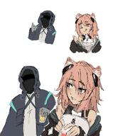 animal_ears artist:kanuluillust brown_eyes character:doctor_(arknights) character:gravel_(arknights) comic in-series_category:kazimierz in-series_category:zalak pink_hair rat_ears rat_girl series:arknights short_hair // 1000x1049 // 116KB