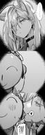 animal_ears artist:hxd9585 character:sensei_(blue_archive) character:shiroko_terror_(blue_archive) comic dress halo heterochromia in-series_category:abydos_high_school in-series_category:foreclosure_task_force kiss long_hair monochrome series:blue_archive wolf_ears wolf_girl // 1000x2944 // 1.1MB