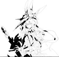 animal_ears artist:hham character:amiya_(arknights) character:amiya_(in_a_myriad_of_universes) in-series_category:cautus in-series_category:rhodes_island in-series_category:rim_billiton meta:work-in-progress monochrome rabbit_ears rabbit_girl series:arknights // 902x864 // 125KB