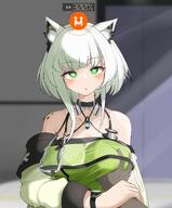 animal_ears cat_ears cat_girl character:doctor_(arknights) character:kal'tsit_(arknights) forced_to_grab_breast grabbing_another's_breast in-series_category:feline in-series_category:rhodes_island meta:artist_request meta:source_request pov series:arknights // 1572x1900 // 303KB