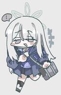 artist:uhay character:konoka_(blue_archive) chibi grey_eyes grey_hair halo in-series_category:public_peace_bureau in-series_category:valkyrie_police_school long_hair series:blue_archive // 2581x3976 // 468KB