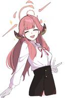 artist:kyurosuku character:aru_(blue_archive) demon_horns halo horns in-series_category:gehenna_academy in-series_category:problem_solver_68 long_hair pink_hair series:blue_archive v // 1966x2887 // 291KB