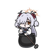 artist:nyaru character:kanoe_(blue_archive) grey_hair hair_covering_eye halo in-series_category:occult_research_society in-series_category:wild_hunt_academy_of_arts long_hair meme orange_eyes series:blue_archive shadow_over_eyes twin_tails // 351x337 // 38KB