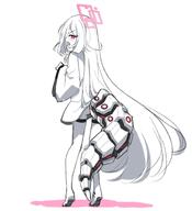 artist:ideolo character:key_(blue_archive) flushed_face halo in-series_category:game_development_department in-series_category:millenium_science_school long_hair pink_eyes series:blue_archive tail white_hair white_skin // 1032x1130 // 80KB