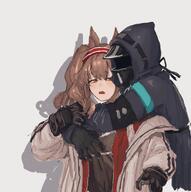 animal_ears artist:kanuluillust brown_hair character:angelina_(arknights) character:doctor_(arknights) fox_ears fox_girl in-series_category:siracusa in-series_category:vulpo meta:source_request orange_eyes series:arknights twin_tails // 938x945 // 101KB
