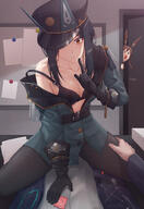 animal_ears artist:sgoon_comics beauty_mark black_hair brown_eyes brown_hair character:amiya_(arknights) character:dobermann_(arknights) character:dobermann_(lieutenant)_(arknights) character:doctor_(arknights) condom cowgirl_position dog_ears dog_girl female_on_top hidden_sex in-series_category:bolivar in-series_category:cautus in-series_category:perro in-series_category:rhodes_island in-series_category:rim_billiton lingerie pov rabbit_ears rabbit_girl series:arknights // 1932x2800 // 3.4MB