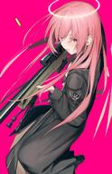 artist:r_oot body_wings character:lemuen_(arknights) halo in-series_category:laterano in-series_category:sankta pink_eyes pink_hair series:arknights // 2652x4096 // 928KB