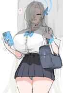 artist:uundayo beauty_mark blonde_hair blue_eyes character:asuna_(blue_archive) character:asuna_(uniform)_(blue_archive) hair_covering_eye halo in-series_category:cleaning_&_clearing in-series_category:millenium_science_school long_hair peek series:blue_archive // 2258x3315 // 496KB