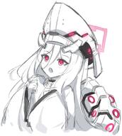 artist:ideolo character:key_(blue_archive) hair_down_the_middle halo in-series_category:game_development_department in-series_category:millenium_science_school long_hair pink_hair series:blue_archive tail white_hair white_skin // 860x960 // 90KB