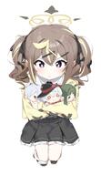 artist:fuyubone blue_eyes brown_hair character:eri_(blue_archive) character:kanoe_(blue_archive) character:lena_(blue_archive) character:tsumugi_(blue_archive) chibi green_hair grey_hair hair_accessories hair_covering_eye halo in-series_category:occult_research_society in-series_category:wild_hunt_academy_of_arts orange_eyes purple_eyes series:blue_archive short_hair sweater twin_tails white_hair witch_hat // 1181x2048 // 180KB