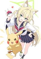animal_ears artist:kamitosayu blonde_hair character:kurumi_(blue_archive) fox_ears fox_girl green_eyes halo in-series_category:fox_squad in-series_category:SRT_special_academy long_hair series:blue_archive // 1450x2048 // 295KB