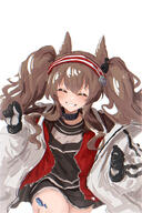 animal_ears artist:kanuluillust brown_hair character:angelina_(arknights) fox_ears fox_girl in-series_category:siracusa in-series_category:vulpo long_hair series:arknights twin_tails // 1000x1500 // 1.3MB