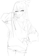 alternate_outfit artist:soonmu99 character:konoka_(blue_archive) halo in-series_category:public_peace_bureau in-series_category:valkyrie_police_school long_hair meta:work-in-progress monochrome series:blue_archive short_shorts // 2895x4096 // 332KB