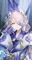 artist:shiki114514 bird_girl character:orchid_(arknights) character:violet_mizutsune_orchid_(arknights) hair_accessories hair_covering_eye in-series_category:liberi in-series_category:rhodes_island kimono pink_hair series:arknights short_hair yellow_eyes // 1986x3633 // 6.1MB
