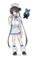 alternate_outfit artist:jeomo black_hair casual_clothes character:kisaki_(blue_archive) hair_accessories hair_braid hair_bun halo in-series_category:genryumon in-series_category:shanhaijing_secondary_school long_hair series:blue_archive tube_socks twin_tails // 1123x1750 // 159KB