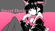 alternate_outfit animal_ears artist:kon_kokine black_hair cat_ears cat_girl character:kazusa_(blue_archive) english_text halo in-series_category:after_school_sweets_club in-series_category:trinity_general_school pink_eyes pink_hair series:blue_archive two-tone_hair // 2205x1240 // 230KB