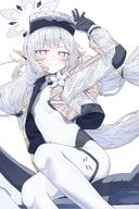 artist:HEIM beauty_mark bodysuit character:himari_(battle)_(blue_archive) character:himari_(blue_archive) elf halo in-series_category:millenium_science_school in-series_category:super_phenomenon_task_force long_hair pointed_ears purple_eyes series:blue_archive twin_tails white_hair // 2731x4096 // 906KB