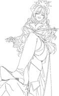 artist:drive_shot beauty_mark character:satsuki_(blue_archive) demon_horns halo horns in-series_category:gehenna_academy in-series_category:pandemonium_society long_hair meta:work-in-progress monochrome series:blue_archive // 2048x3328 // 1.1MB
