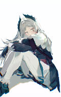 artist:firesnakes bird_girl character:irene_(arknights) eye_scar grey_eyes grey_hair head_wings in-series_category:iberia in-series_category:liberi long_hair series:arknights // 1250x2000 // 341KB