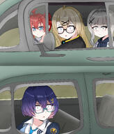 artist:hayabusa_taka blonde_hair blue_eyes blue_hair character:chihiro_(blue_archive) character:hare_(blue_archive) character:kotama_(blue_archive) character:maki_(blue_archive) comic glasses green_eyes hair_accessories hair_braid hair_bun halo in-series_category:millenium_science_school in-series_category:veritas long_hair mechanical_halo meme purple_eyes red_hair series:blue_archive short_hair white_hair // 2894x3384 // 2.9MB