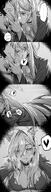 animal_ears artist:hxd9585 character:sensei_(blue_archive) character:shiroko_terror_(blue_archive) comic female_on_top halo heterochromia in-series_category:abydos_high_school in-series_category:foreclosure_task_force kiss long_hair monochrome pov series:blue_archive steaming_body wolf_ears wolf_girl // 1000x3748 // 1.7MB