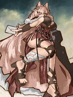 animal_ears artist:thiccborb character:pozyomka_(arknights) hair_accessories in-series_category:lupo in-series_category:ursus_(nation-state) long_hair pink_eyes pink_hair series:arknights wolf_ears wolf_girl // 1200x1600 // 1.8MB