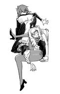 artist:ssambatea bunny_suit hair_braid leotard long_hair maid monochrome pointed_ears rabbit_ears series:original // 690x1083 // 167KB