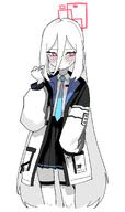 artist:hightway_420 character:key_(blue_archive) flushed_face hair_down_the_middle halo in-series_category:game_development_department in-series_category:millenium_science_school long_hair pink_eyes series:blue_archive white_hair white_skin // 1013x1702 // 320KB