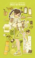 artist:takosuke black_eyes brown_hair english_text hair_accessories hair_braid series:original twin_tails // 2417x4000 // 1.6MB