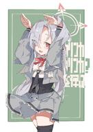 artist:ryo_skrdi beauty_mark bird_girl character:suzumi_(blue_archive) halo head_wings in-series_category:trinity_general_school in-series_category:trinity_vigilante_crew japanese_text long_hair red_eyes series:blue_archive white_hair // 2828x4000 // 657KB