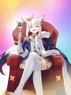 animal_ears artist:hyde_(tabakko) blue_eyes character:shirakami_fubuki fox_ears fox_girl fox_tail in-series_category:gamers in-series_category:generation_1 in-series_category:hololive_japan series:hololive smug_face tail white_hair // 3000x4000 // 2.7MB